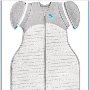 Love to Dream Grey and White Sleep Sack with Removable Sleeves